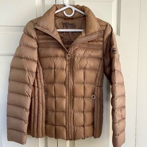 Michael Kors Tan Puffer Jacket